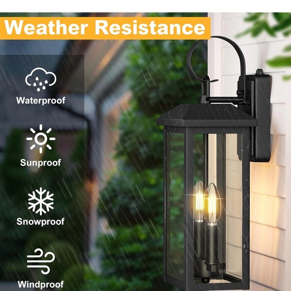 Large Outdoor Light Fixtures Black - Picture 7 of 8